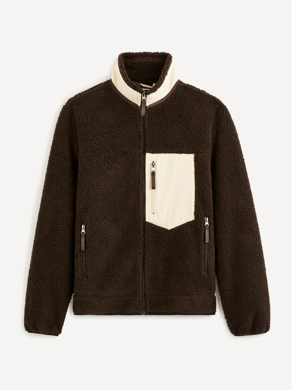 Celio Tmavě hnědá pánská bunda Celio Cucurly