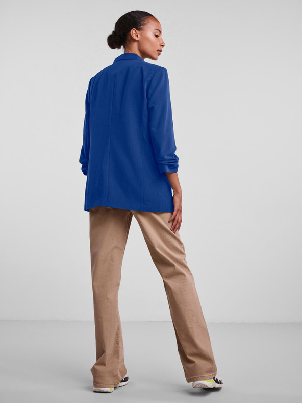 Pieces Tmavě modré dámské sako s tříčtvrtečním rukávem Pieces Boss