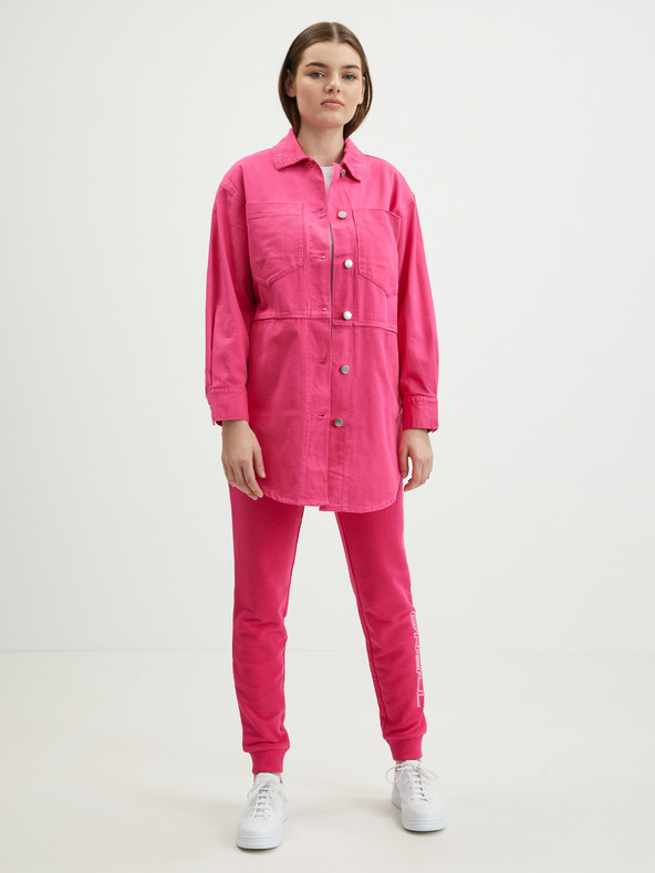 ONLY Tmavě růžová dámská oversize košilová bunda ONLY Drew