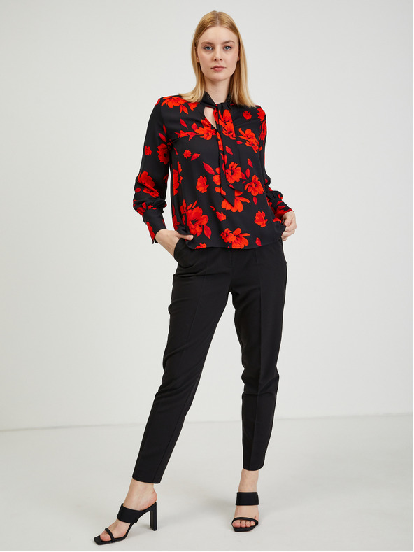 Orsay Červeno-černá dámská květovaná halenka ORSAY