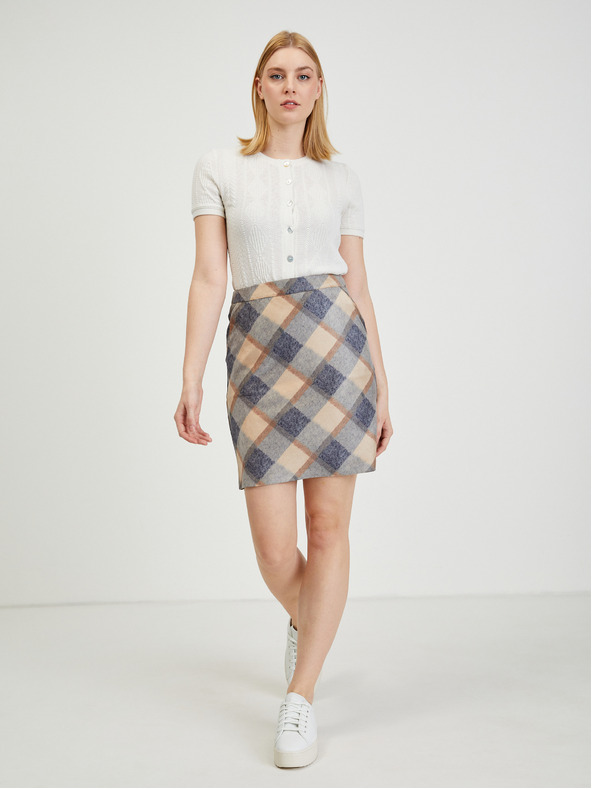 Orsay Béžovo-šedá dámská károvaná sukně ORSAY