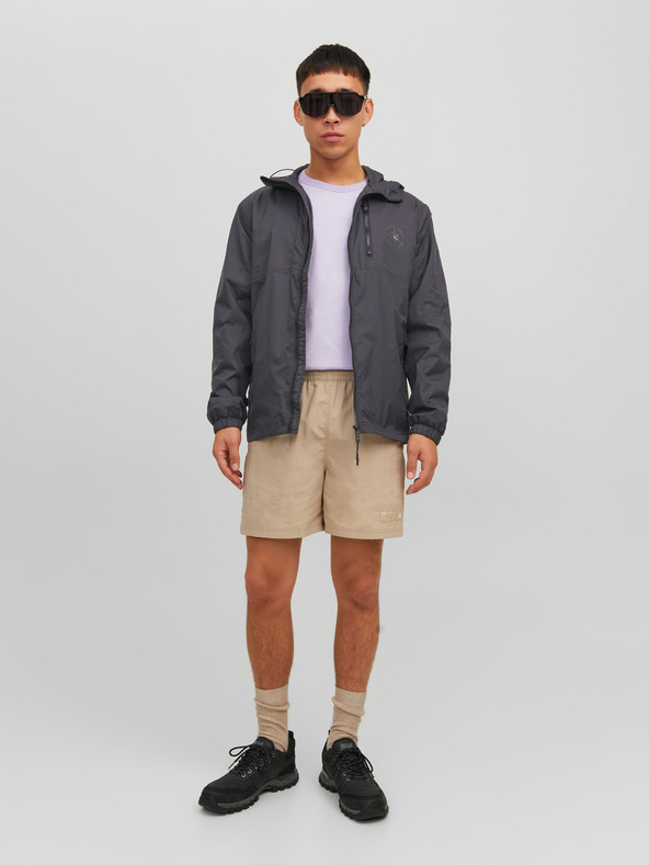 Jack & Jones Černá pánská lehká bunda s kapucí Jack & Jones Filo