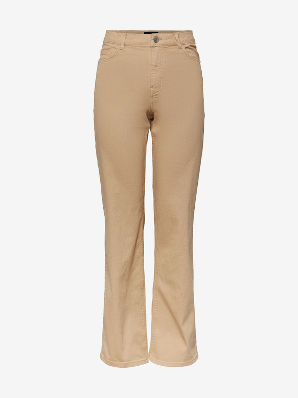 Pieces Béžové dámské široké džíny Pieces Peggy