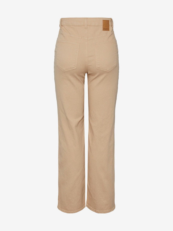 Pieces Béžové dámské široké džíny Pieces Peggy