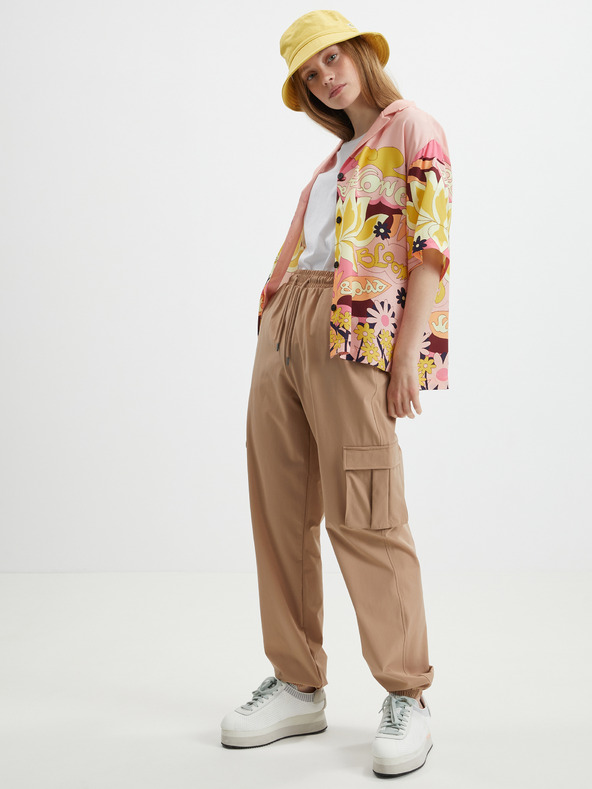 Noisy May Světle hnědé dámské tepláky Noisy May Kirby