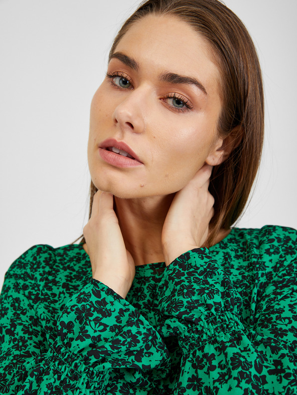 Orsay Černo-zelená dámská květovaná halenka ORSAY