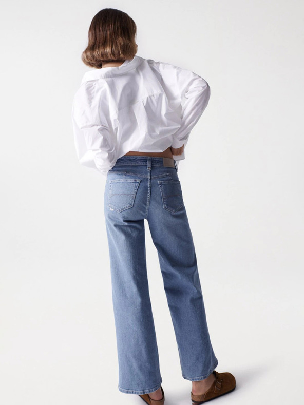 Salsa Jeans Modré dámské široké džíny Salsa Jeans