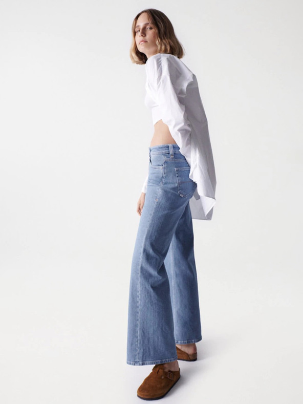 Salsa Jeans Modré dámské široké džíny Salsa Jeans