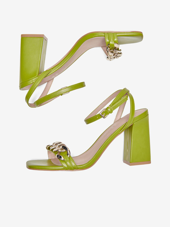 ONLY Světle zelené dámské sandály na podpatku ONLY Alyx