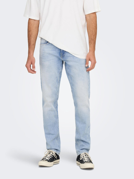 ONLY & SONS Světle modré pánské straight fit džíny ONLY & SONS Weft