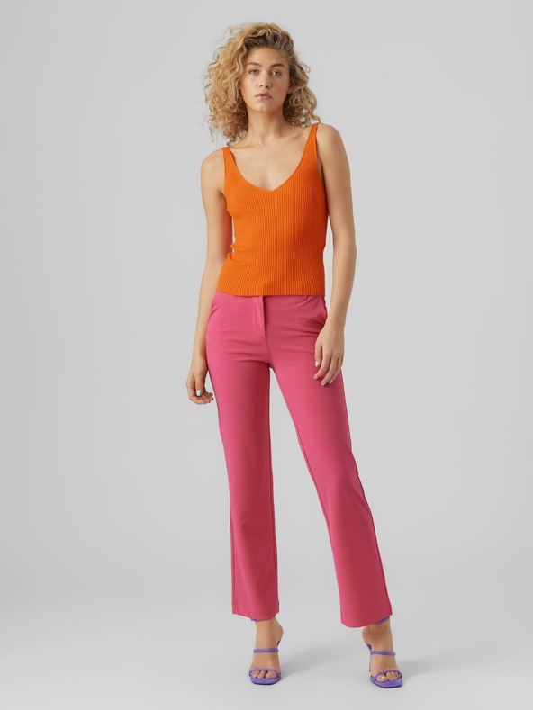 Vero Moda Oranžové dámské žebrované basic tílko VERO MODA Glory