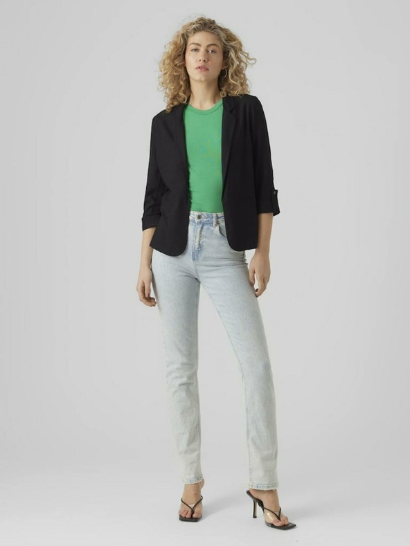 Vero Moda Černé dámské sako s příměsí lnu VERO MODA Jesmilo