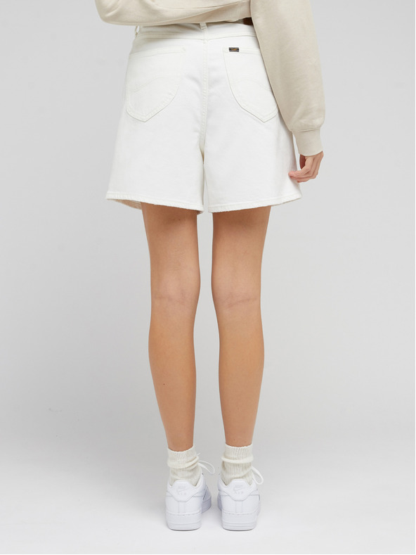 Lee Bílé dámské široké džínové kraťasy Lee