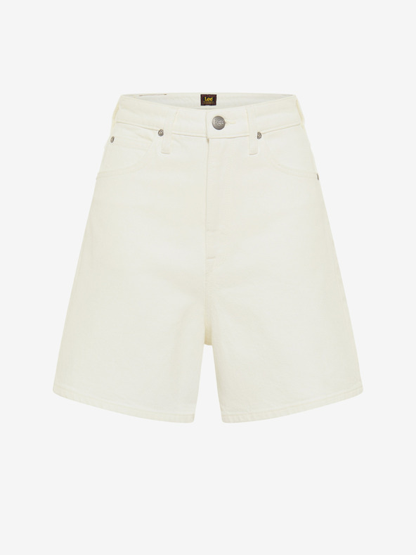 Lee Bílé dámské široké džínové kraťasy Lee