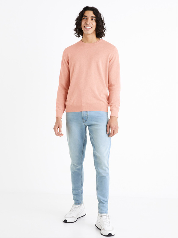 Celio Růžový pánský svetr Celio Decoton