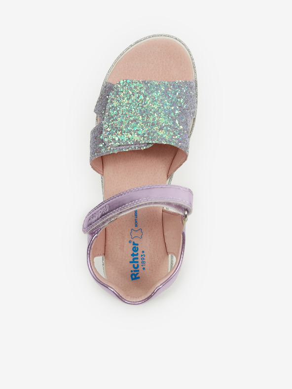Richter Zeleno-fialové holčičí metalické sandály Richter