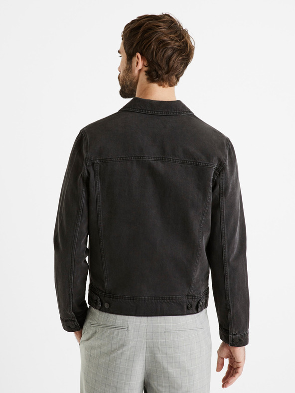 Celio Černá pánská džínová bunda Celio Dudens