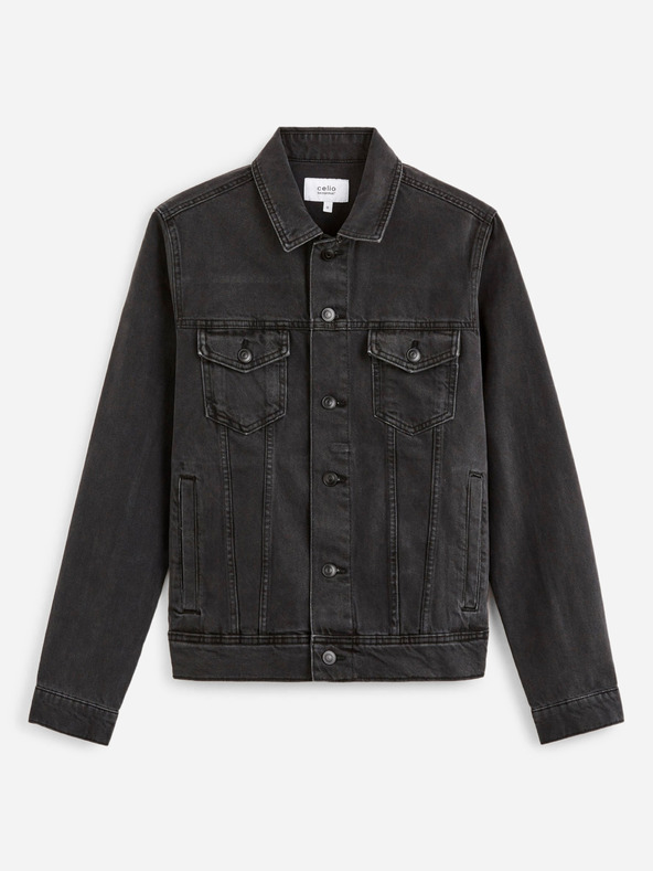 Celio Černá pánská džínová bunda Celio Dudens