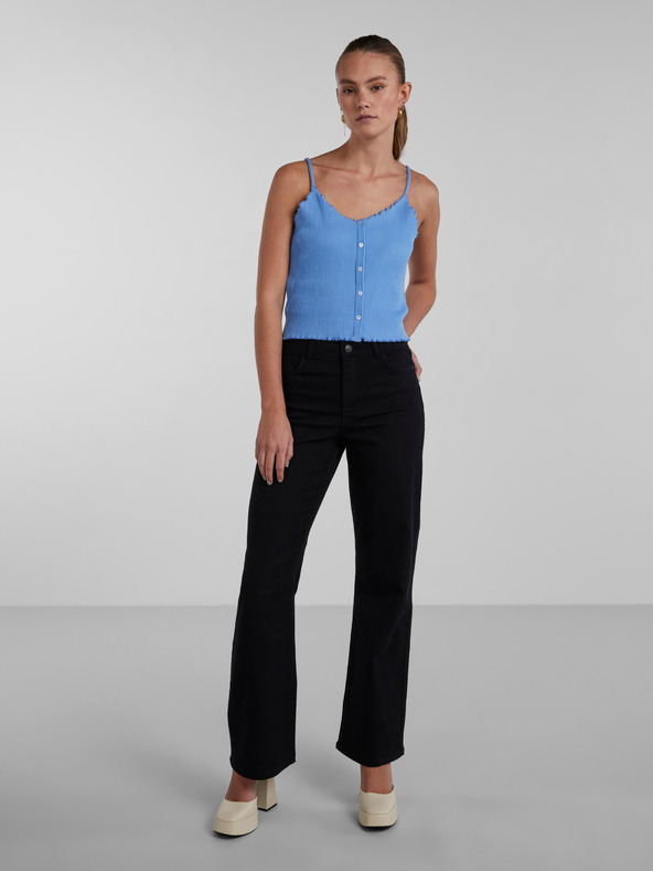 Pieces Modré dámské tílko Pieces Nukisa