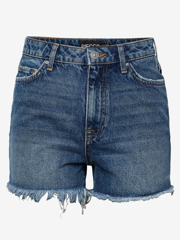 Pieces Modré dámské džínové kraťasy Pieces Tulla