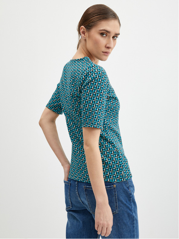 Orsay Petrolejové dámské vzorované tričko ORSAY