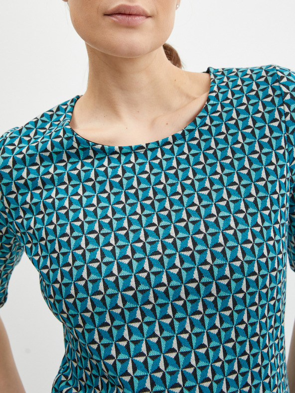 Orsay Petrolejové dámské vzorované tričko ORSAY