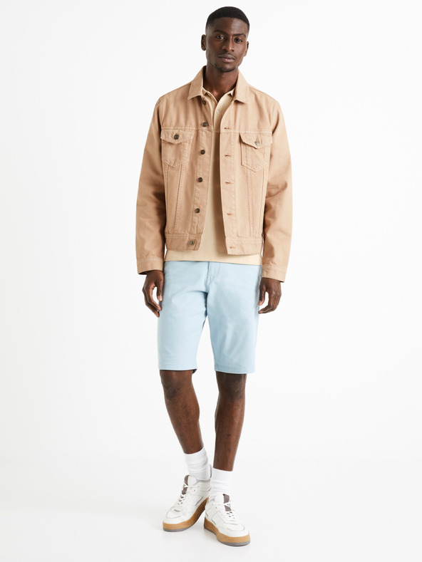 Celio Béžová pánská džínová bunda Celio Dutrio