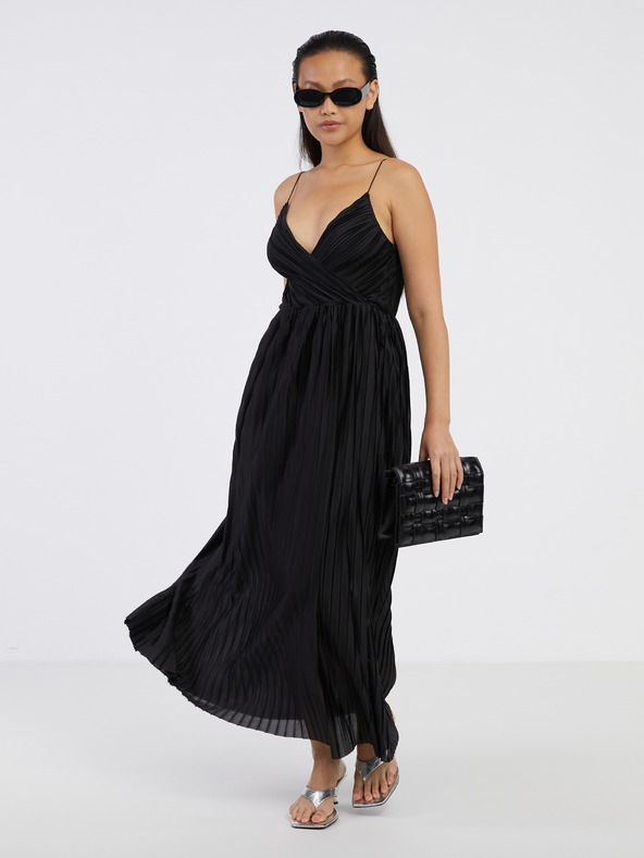 ONLY Černé dámské plisované maxišaty ONLY Elema