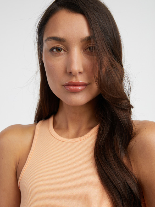 ONLY Oranžové dámské crop top tílko ONLY Belia