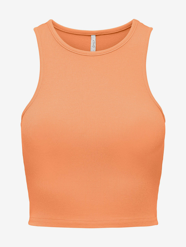 ONLY Oranžové dámské crop top tílko ONLY Belia