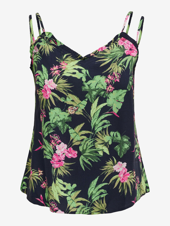 ONLY Zeleno-černé dámské vzorované tílko ONLY Nova