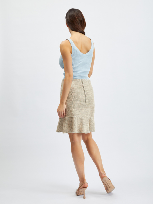 Orsay Světle hnědá dámská žíhaná sukně ORSAY