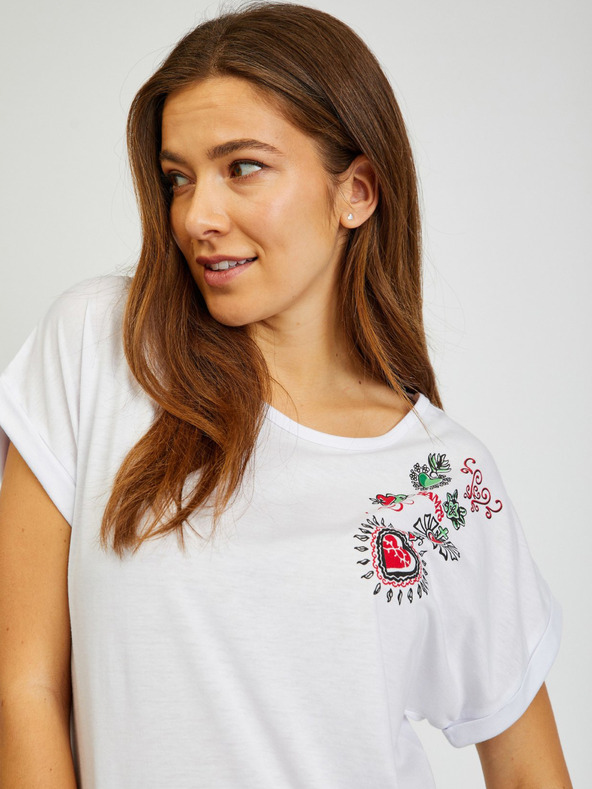 Sam 73 Bílé dámské tričko s potiskem SAM73 Bootes