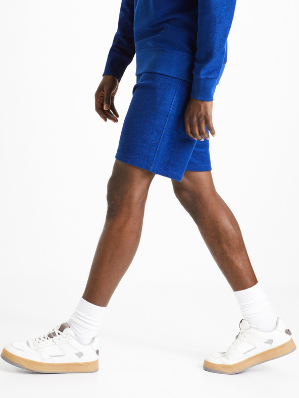 Celio Tmavě modré pánské teplákové kraťasy Celio Doreverse