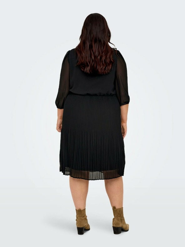 ONLY CARMAKOMA Černé dámské plisované šaty ONLY CARMAKOMA Piona