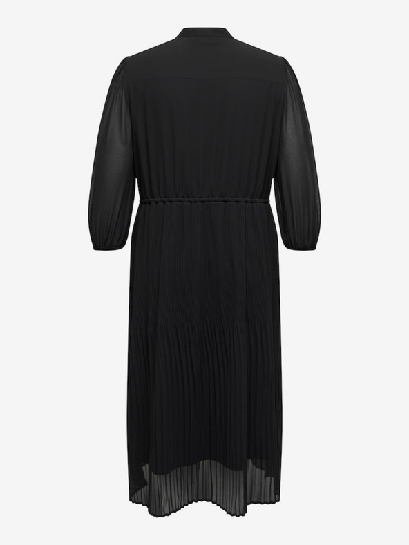 ONLY CARMAKOMA Černé dámské plisované šaty ONLY CARMAKOMA Piona