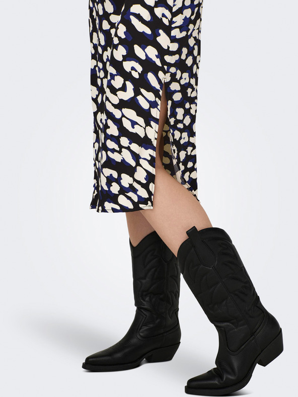 Jacqueline de Yong Krémovo-černé dámské vzorované šaty JDY Urba