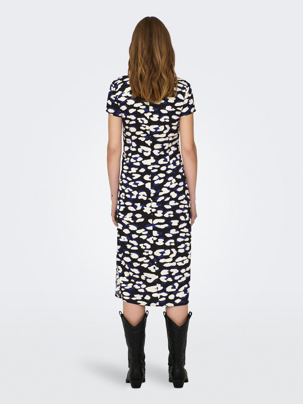 Jacqueline de Yong Krémovo-černé dámské vzorované šaty JDY Urba