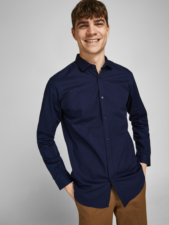 Jack & Jones Tmavě modrá pánská košile Jack & Jones Lacardiff
