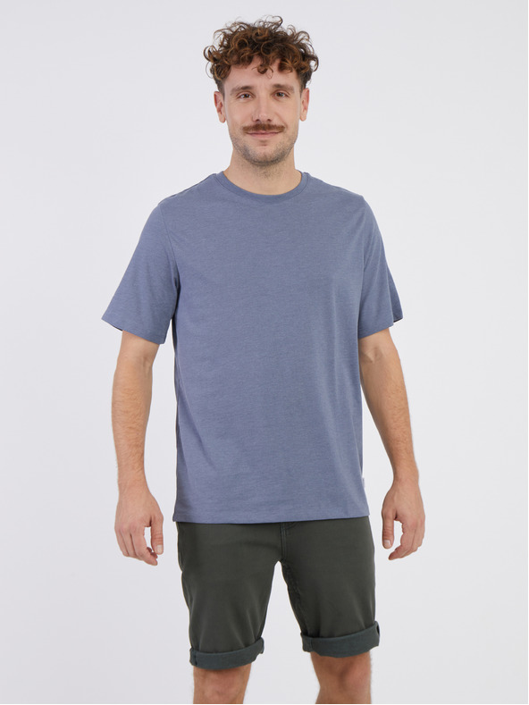 Jack & Jones Modré pánské žíhané basic tričko Jack & Jones Organic