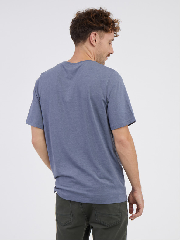 Jack & Jones Modré pánské žíhané basic tričko Jack & Jones Organic