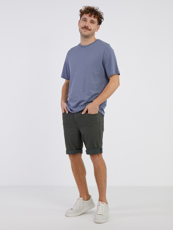 Jack & Jones Modré pánské žíhané basic tričko Jack & Jones Organic