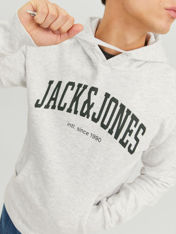 Jack & Jones Světle šedá pánská žíhaná mikina s kapucí Jack & Jones Josh