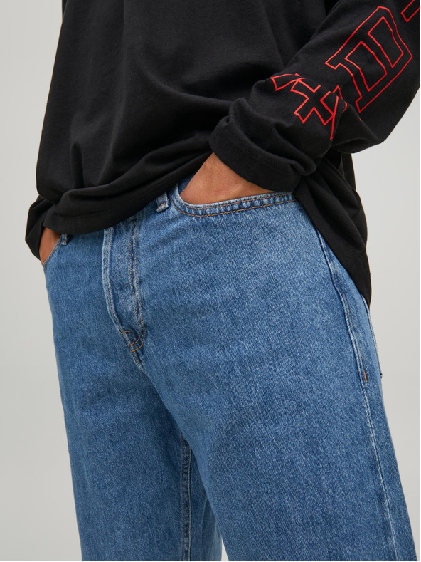 Jack & Jones Modré pánské široké džíny Jack & Jones Eddie