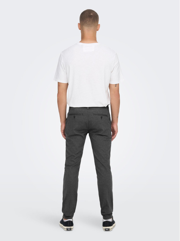ONLY & SONS Tmavě šedé pánské chino kalhoty ONLY & SONS Mark