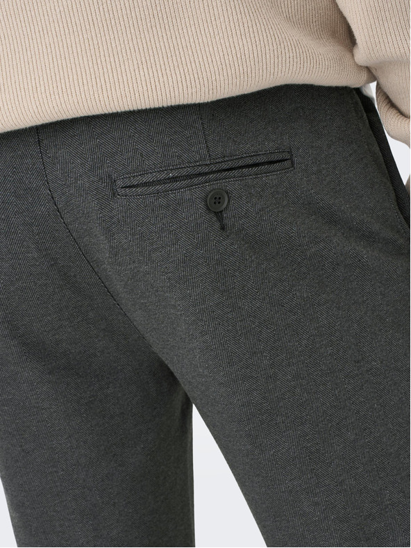 ONLY & SONS Tmavě šedé pánské chino kalhoty ONLY & SONS Mark