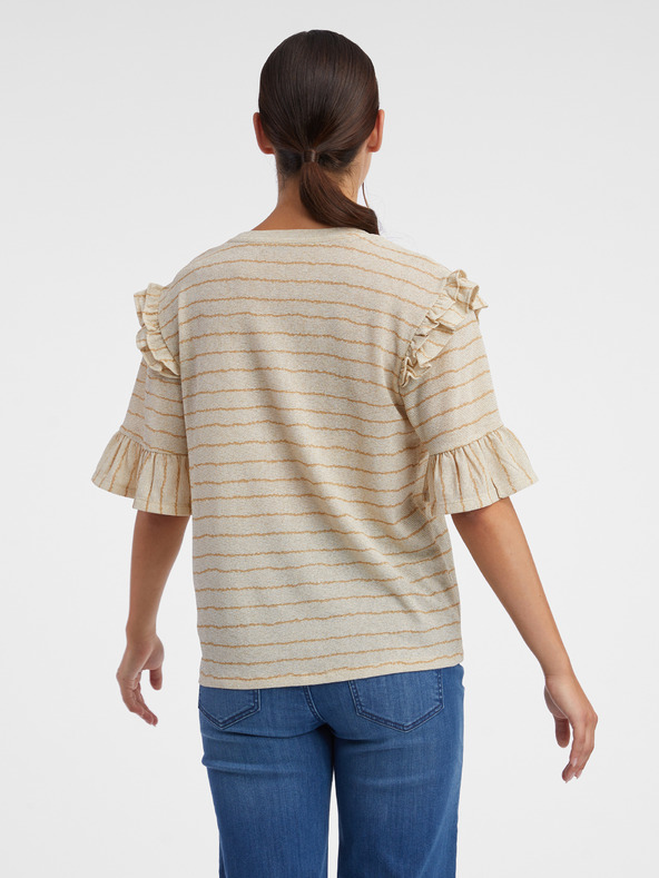 Orsay Béžové dámské pruhované tričko ORSAY