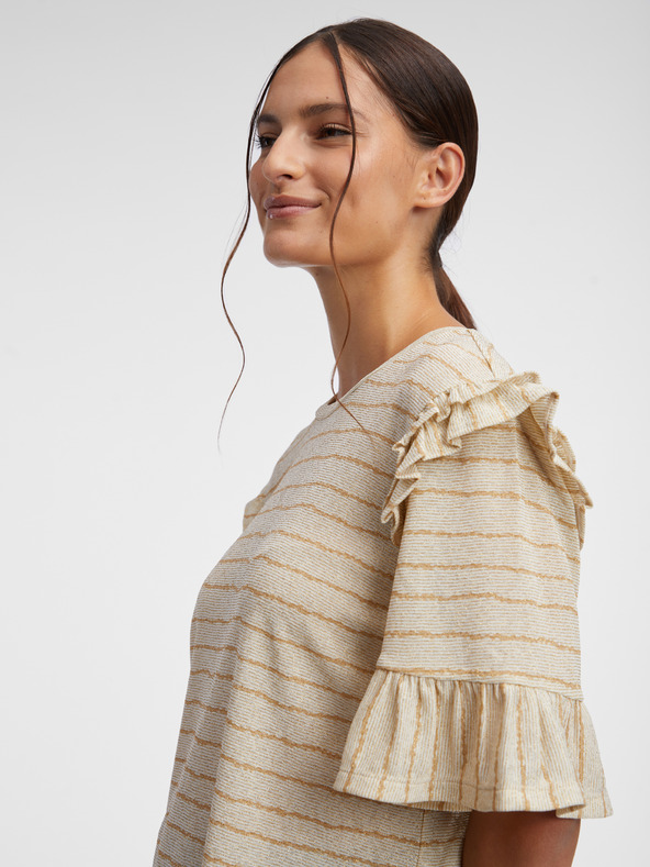 Orsay Béžové dámské pruhované tričko ORSAY