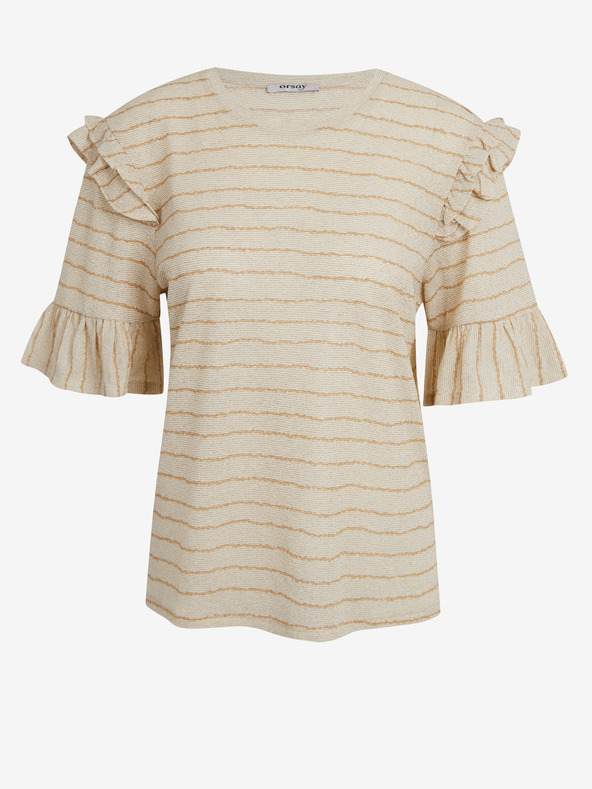 Orsay Béžové dámské pruhované tričko ORSAY