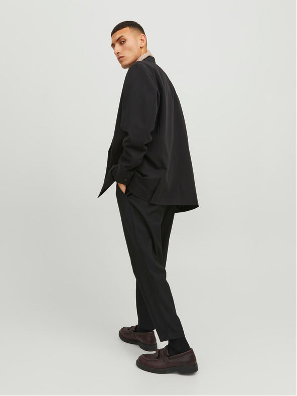 Jack & Jones Černé pánské zkrácené kalhoty Jack & Jones Karl